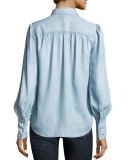 Feminine Denim Blouse, Rowan