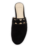 Melissa Laser-Cut Suede Mule, Black
