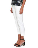 Audrey Cropped Pants, White