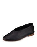 Maxwell Leather Flat, Black