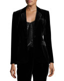 Mehira Velvet Blazer, Caviar