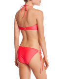 Shimmer DD U Tube Bikini Top, Neon Red
