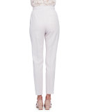 High-Waist Narrow-Leg Pants, Ivory