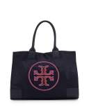Ella Beaded Nylon Tote Bag, Tory Navy