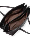 Intrecciato Large Accordion Tote Bag, Black