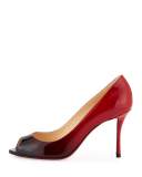 Yootish Degrade 85mm Red Sole Pump, Black/Red