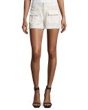 Margarida Geometric Lace Shorts, Antique White 
