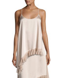 Angela Sleeveless Asymmetric Satin Top