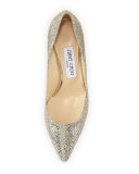 Romy Glitter Pointed-Toe 60mm Pump, Champagne