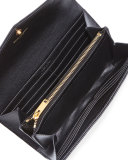 V Flap Monogram Continental Wallet, Black