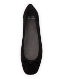 Shoestring Suede Ballerina Flat, Black