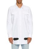 Spray-Paint Logo Utility Shirt, White