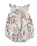 Printed Stretch Jersey Bubble Playsuit, Pink/White, Size 0-24 Months