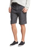 Relaxed-Fit Linen Shorts, Gray