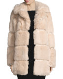 banded faux-fur coat, champagne