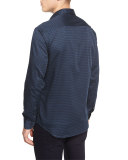 Triangle-Print Woven Sport Shirt, Teal/Black