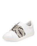 Vista Laceless Leather Sneaker, Plaster/Black/White