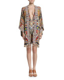 Embellished Silk Kimono Dress w/Belt, Beads of Love