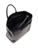 City Calfskin Tote Bag with Studded Strap, Black (Nero)