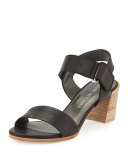 Broadband Leather City Sandal, Nero
