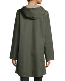 Reversible Hooded Rain Coat, Oregano/Stone