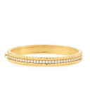 Rock and Diamond 18K Single-Row Bangle