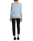 3/4-Sleeve V-Neck Sweater, Chambray
