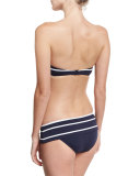 Castaway Striped Skirted Hipster Swim Bottom, Blue/White