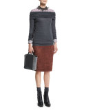 Suede Pencil Skirt, Henna