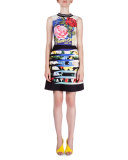 Floral-Print Fit-&-Flare Dress, Floral Peel Blue