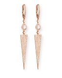 18k Rose Gold Diamond Dagger Earrings