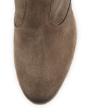 Diva Suede Ankle Bootie, Taupe