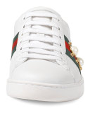 New Ace Studded Web Low-Top Sneaker, White