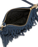 Finn Fringe Suede Crossbody Bag, Moon