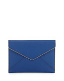 Leo Saffiano Envelope Clutch Bag, Cobalt 