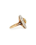 Estate Edwardian Octagonal Yellow Diamond Cluster Ring, Size 5.5