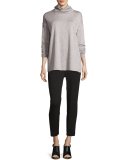Oversized Fleece Funnel-Neck Top