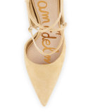 Dayna Suede Lace-Up Pump, Desert Nude