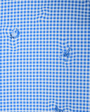 Sea Creature Gingham Sport Shirt, Blue