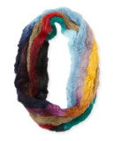 Rabbit Fur Infinity Scarf, Multicolor