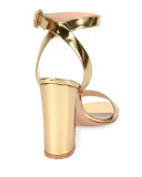 Tandi Metallic Ankle-Wrap 100mm Sandal, Gold