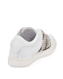 Vista Laceless Leather Sneaker, Plaster/Black/White