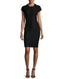 Papier Knit Pencil Skirt, Caviar