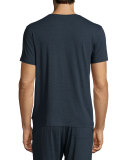 Crewneck Short-Sleeve Knit Tee, Charcoal