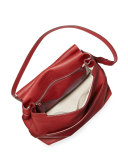 Sideby Calf Crossbody Bag, Brick Red