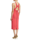 Sleeveless Crisscross Back Sheath Dress, Poppy