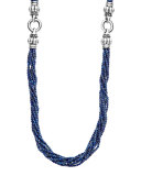 Caviar Icon Faceted Lapis Strand Necklace, 42"