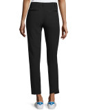 Arrow Cropped Straight-Leg Pants, Black