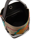 Ashby Medium Pop Elements Check Canvas Hobo Bag, Black