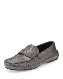 Crocodile Embossed Loafer, Gray